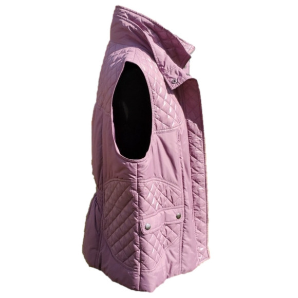 BETTY Barclay Elements Purple Quilted Puffy Lightweight Vest Size 14 - Picture 4 of 13
